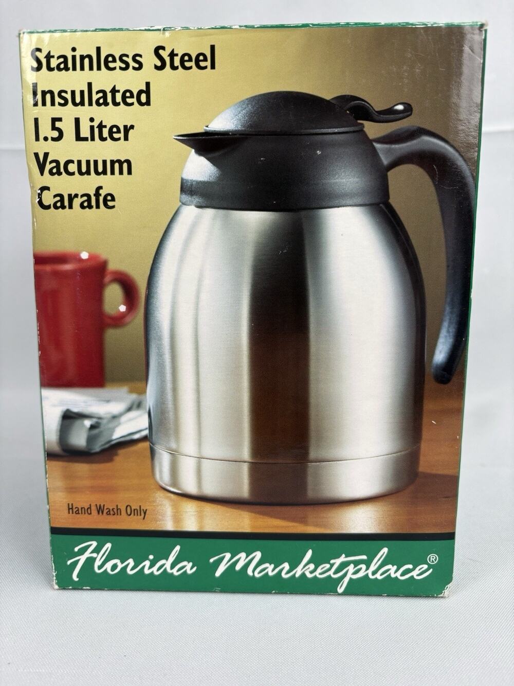 Florida Marketplace Stainless Steel Insulated Vacuum Carafe 1.5 Liters